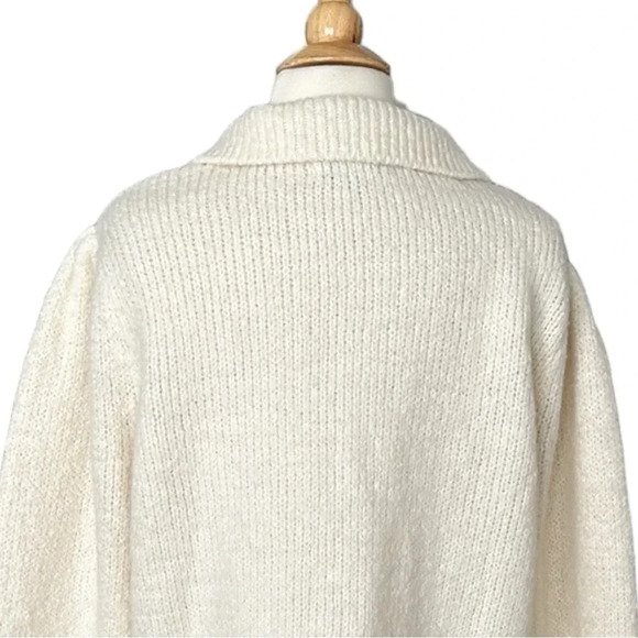 dh NEW YORK Merino Wool Baby Alpaca Cropped Knit Sweater Neutral Casual, Medium - Picture 9 of 16